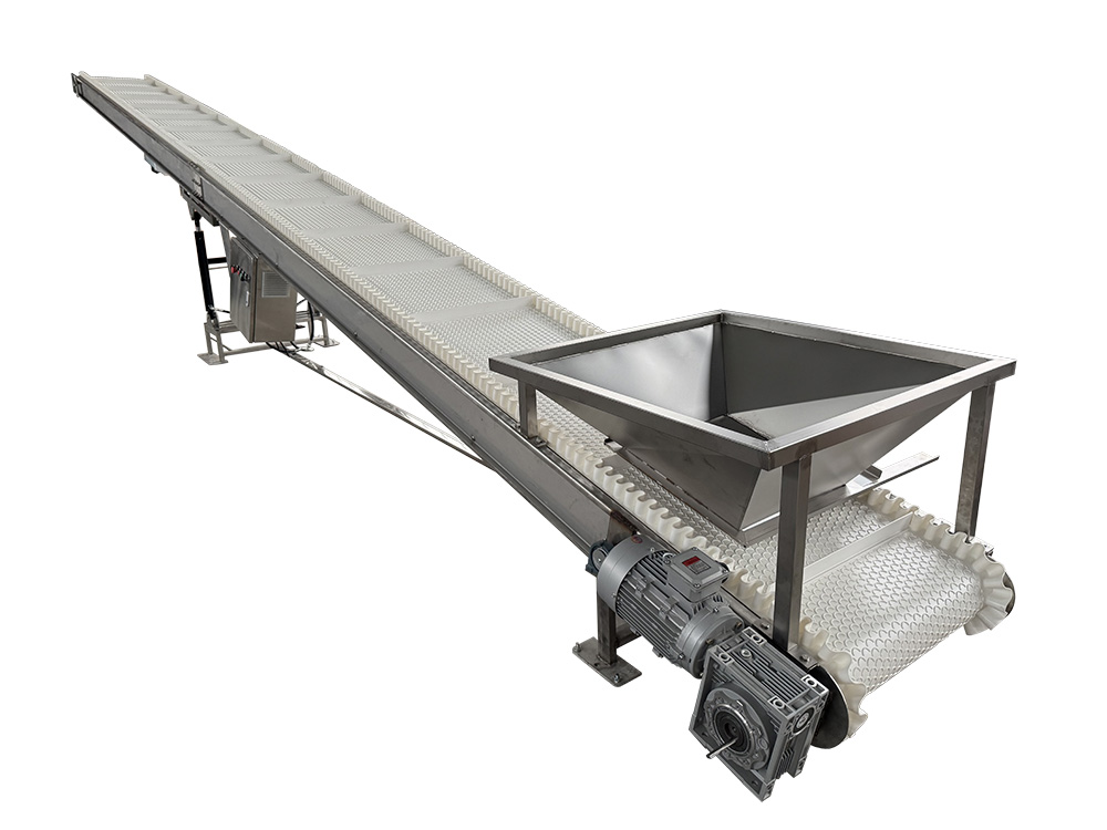 Stainless Steel Skirt Flapper Belt Conveyor with adjustable height