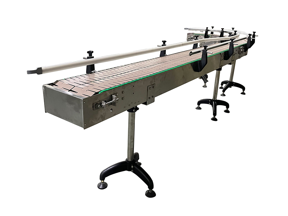 Plastic Slat Belt Conveyor in Stainless Steel Frame