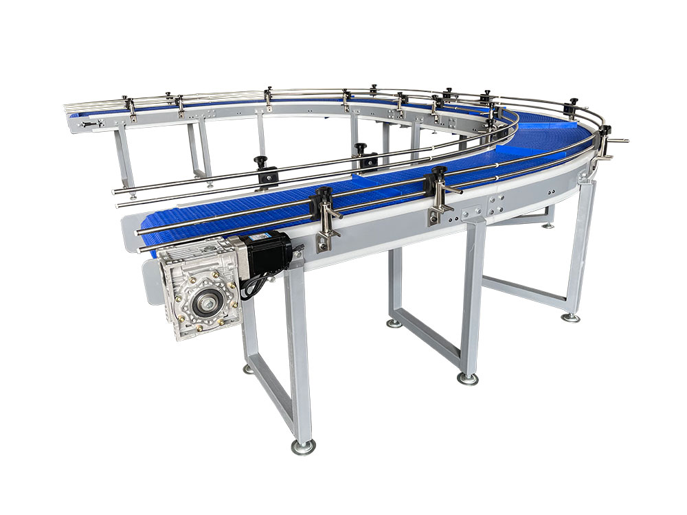 180 Degree Bend Blue Mesh Belt Conveyor with baffles Oem With Good Price-YiFan Conveyor