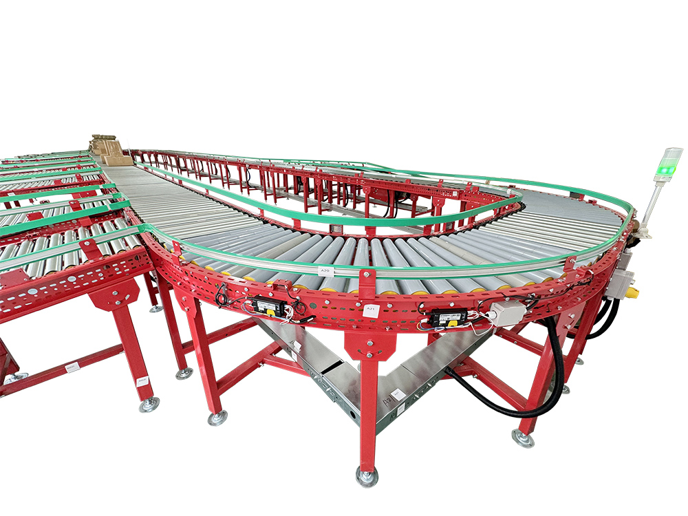 Scanning and Sorting Conveyor System Motorized and Gravity Roller Conveyor