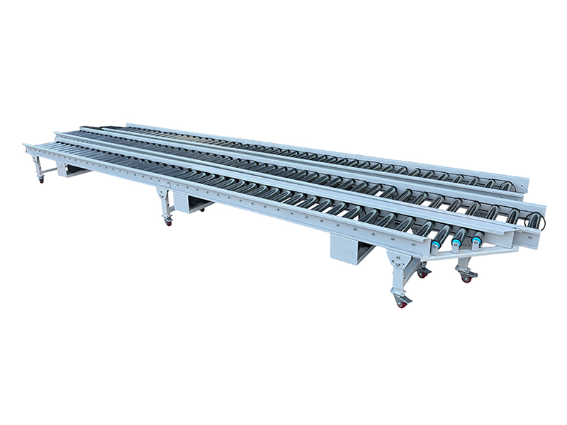 45-degree Inclined Power Roller Conveyor for turning 90 degree