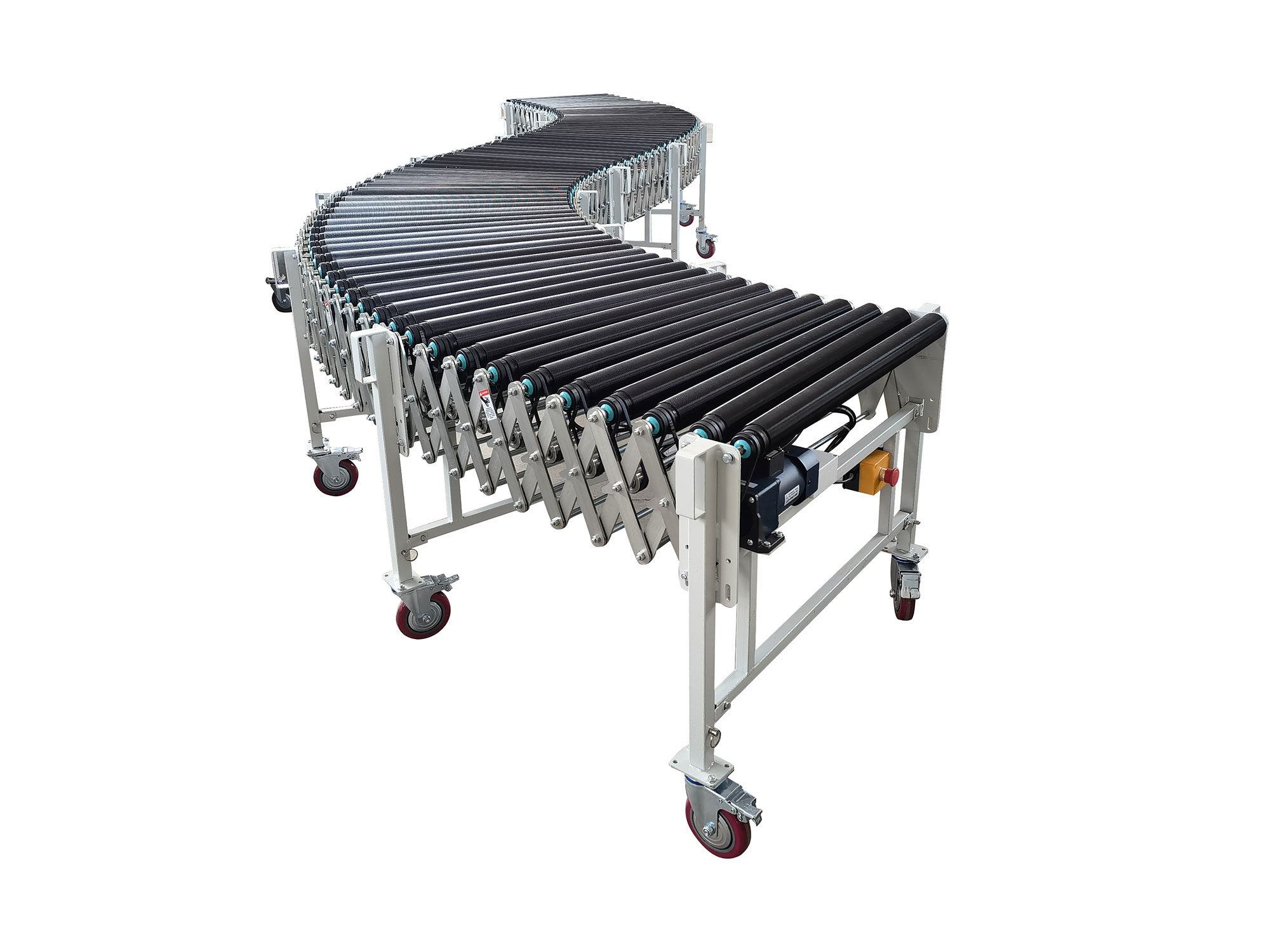 Powered Flexible Roller Conveyor | 100kg Heavy Duty Bag Handling | Anti-Slip & Anti-Jam