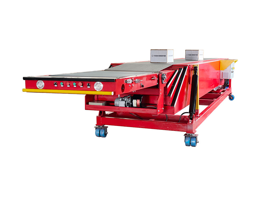 Extendable/Telescopic Belt Conveyor with Drop Nose Lift Up and Down