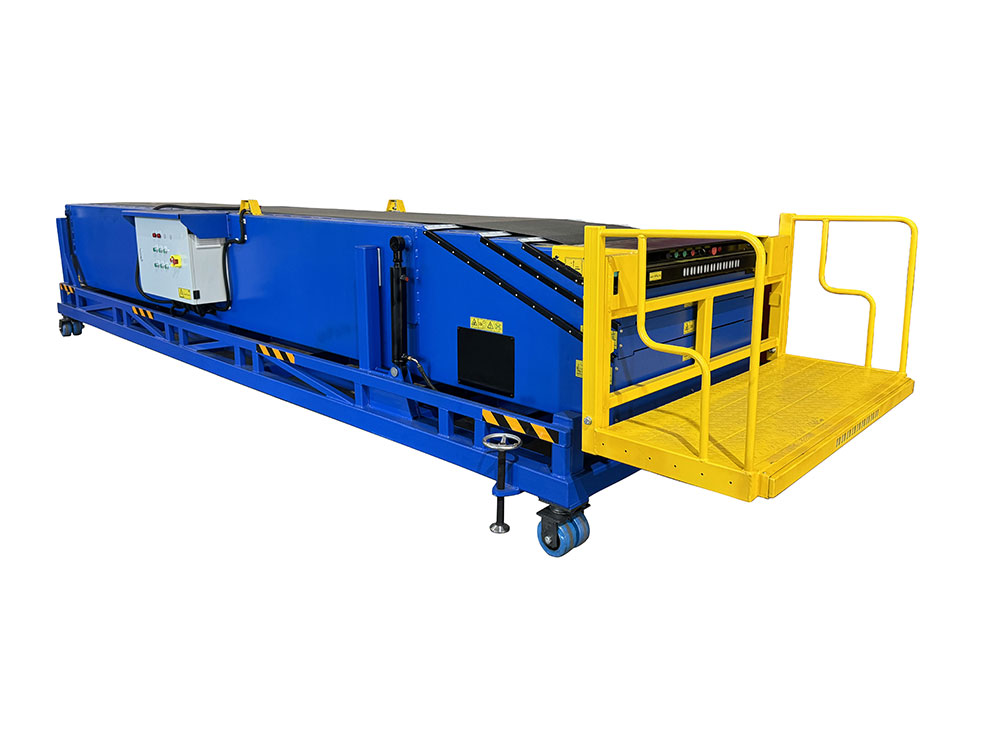 Extendable Loading Unloading Conveyor Belt with Counter and Working Platform